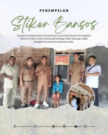 Penempelan stiker bansos tahap II